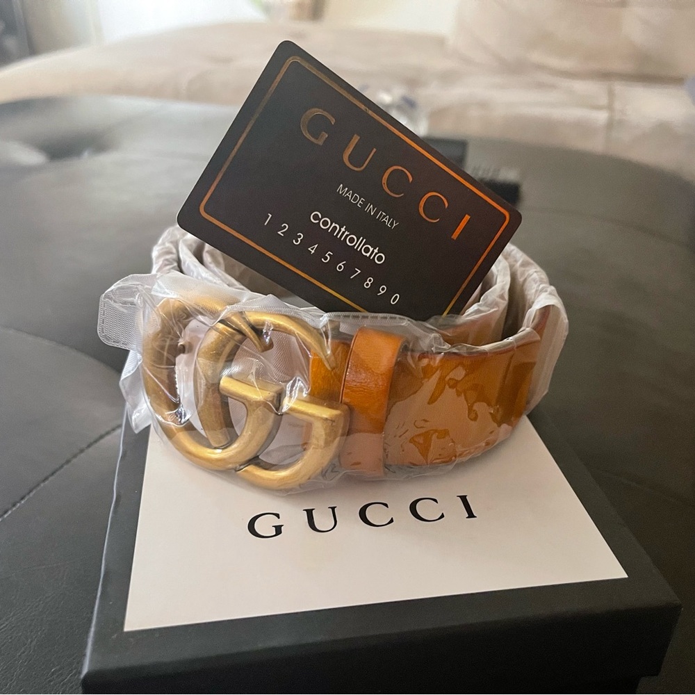 Caramel brown Gucci belt Unisex